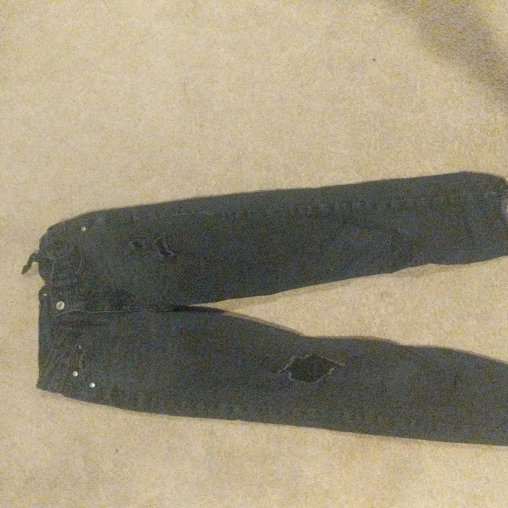 Girls ripped black jeans size 10-12